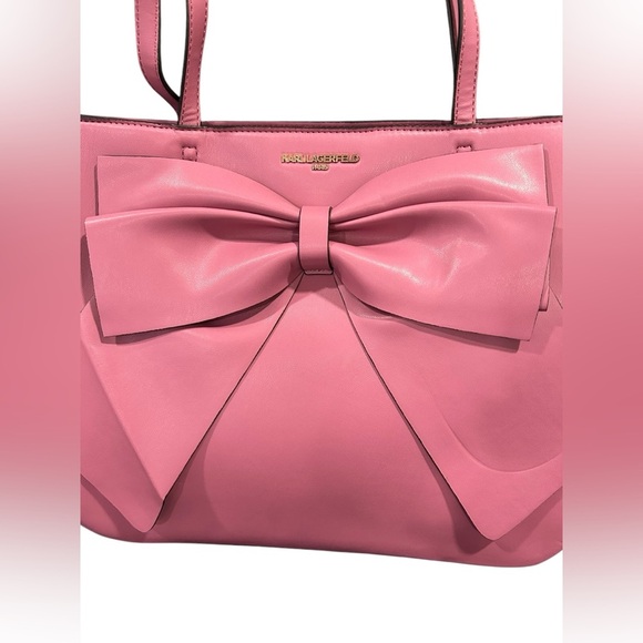 Karl Lagerfeld purple plum Big Bow Shoulder Purse | Karl Lagerfeld Bag - Picture 2 of 14